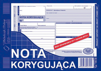 NOTA KORYGUJĄCA A5 (O+1K)