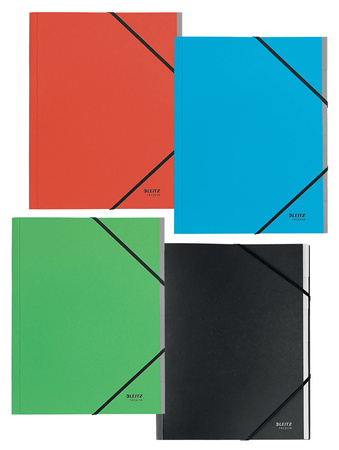 Teczka PP z gumką Leitz Recycle A4 6 przekładek niebieska