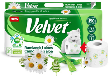 Papier toaletowy Velvet Rumianek i aloes 8 rolek