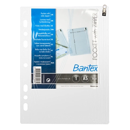 KOSZULKI Z SUWAKIEM BANTEX A5/140µm GROSZKOWE (10)