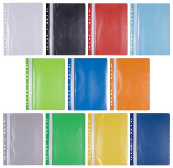 Skoroszyt OFFICE PRODUCTS, PP, A4, miękki, 100/170mikr., wpinany, granatowy