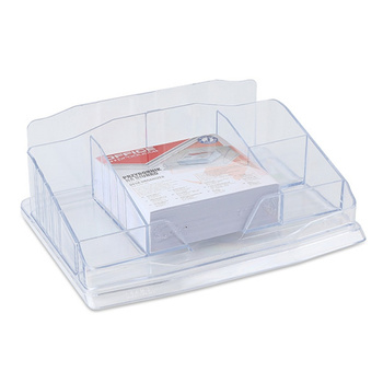 Przybornik na biurko Office Products (z karteczkami) transparentny