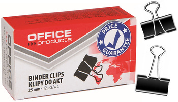 Klipy do dokumentów Office Products 25mm czarne (12)