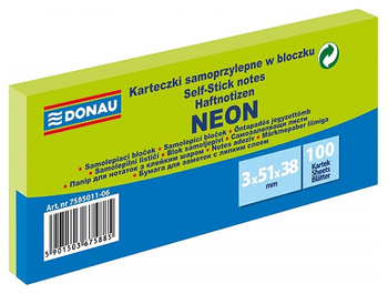 Karteczki Donau 38x51mm neon zielone (3x100)