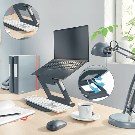 Podstawa pod laptop Leitz Ergo regulowana szara