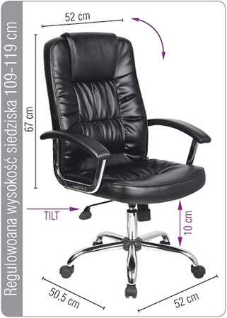 Fotel biurowy Office Products Cyprus czarny