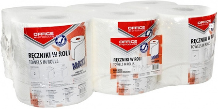 Ręczniki w rolce Office Products 120m 2w celuloza białe (6)