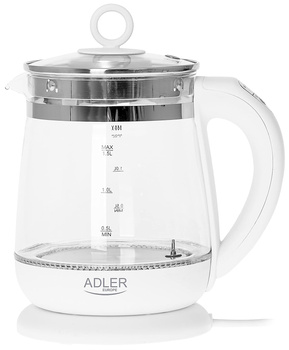 Czajnik elektryczny Adler AD 1299 1.5L szklany biały