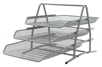 Zestaw 3 półek na dokumenty Q-Connect metalowy srebrny