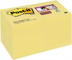 Karteczki Post-it Super Sticky 47.6x47.6mm (622-12SSCY-EU) żółte (12x90)