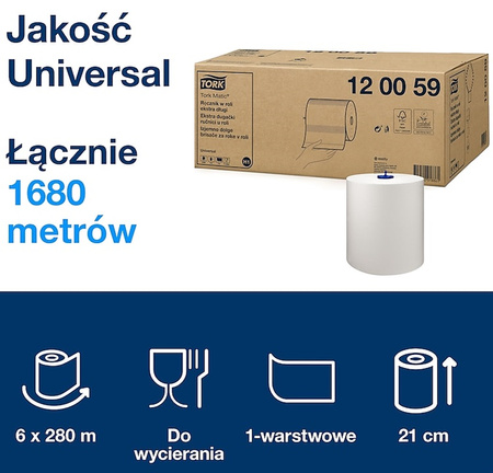 Ręcznik w rolce Tork Matic H1 280m 1w białe (6)