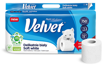Papier toaletowy Velvet Delikatnie biały (8+2)