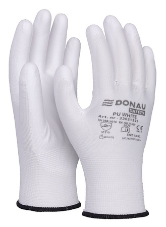 Rękawice Donau Safety PU White rozm.11 białe