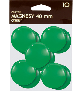 Magnesy do tablic Grand śr.40mm zielone (10)