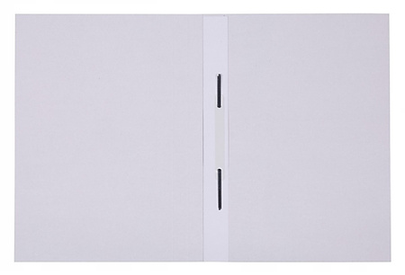 Skoroszyt OFFICE PRODUCTS Budget Pro, karton, z listwą, biały wewn., A4, 250gsm, biały