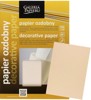 Papier ozdobny Galeria Papieru A4/110g Laid beżowy (50)