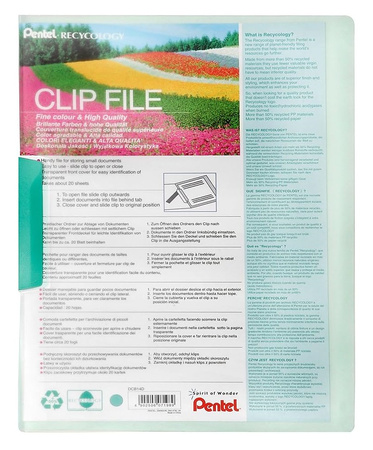 Skoroszyt z klipsem Pentel Clip File A4 20k niebieski