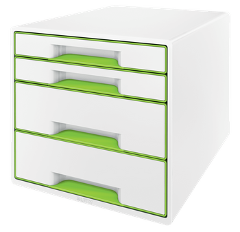 POJEMNIK 4 SZUFLADY LEITZ WOW BIAŁY/ZIELONY
