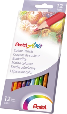 KREDKI OŁÓWKOWE PENTEL 12 KOLORÓW