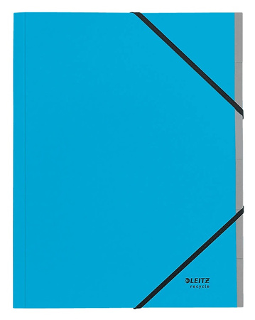 Teczka PP z gumką Leitz Recycle A4 6 przekładek niebieska
