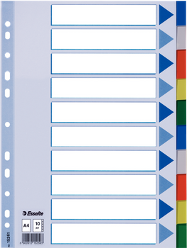 PRZEKŁADKI PP ESSELTE A4 INDEX 10 KOLORÓW