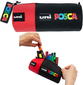 Piórnik Uni POSCA czarno-czerwony