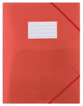 Teczka z gumką DONAU, PP, A4, 480mikr., 3-skrz., półtransparentna czerwona