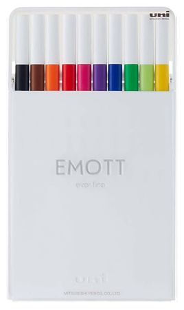 Cienkopisy Uni Emott No.1 0.4mm 10 kolorów
