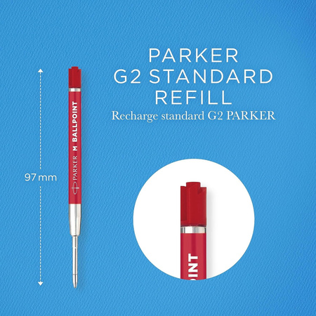 Wkłady do długopisu Parker QuinkFlow M czerwone (2)