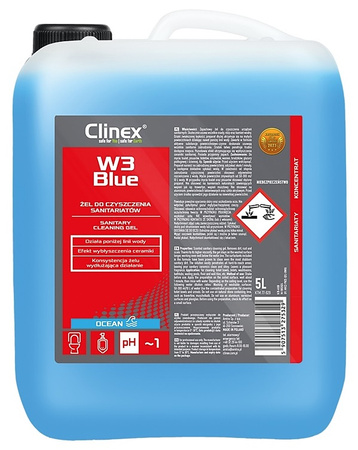 Żel CLINEX W3 Blue, do czyszczenia sanitariatów, 5