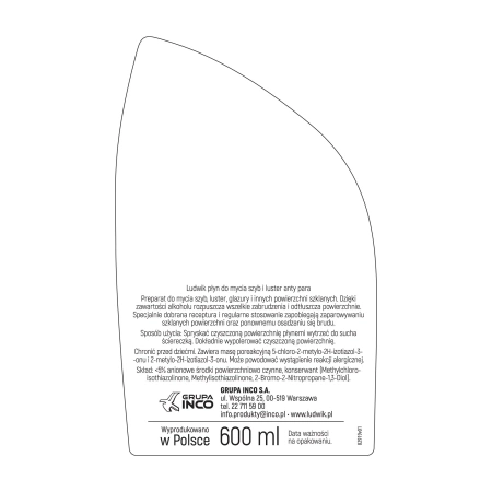 Płyn do szyb Ludwik 600ml Anty Para