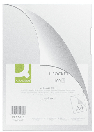 Ofertówki Q-Connect "L" A4/80µm groszkowe (100)