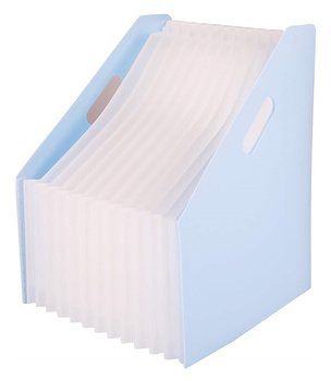 Pojemnik harmonijkowy Deli Macaron A4 13 przegródek niebieski