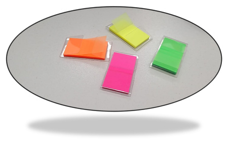 Zakładki indeksujące OFFICE PRODUCTS, PP, 25x43mm, 1x50 kart., zawieszka, żółte