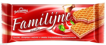 WAFLE JUTRZENKA FAMILIJNE 180g TRUSKAWKOWE