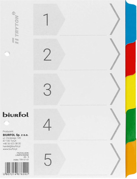 Przekładki kartonowe Biurfol A5 5 kart