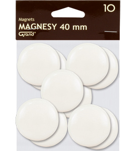 Magnesy do tablic Grand śr.40mm białe (10)