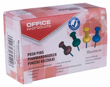 Pinezki do tablic Office Products mix kolorów (50)
