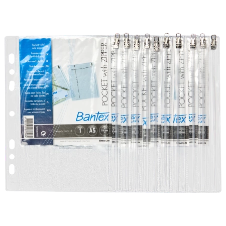 KOSZULKI Z SUWAKIEM BANTEX A5/140µm GROSZKOWE (10)