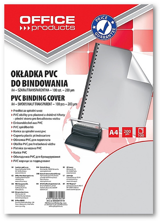 Okładki do bindowania Office Products A4/200µm transparentne (100)
