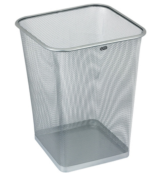 METALOWY KOSZ NA ŚMIECI 18L KWADRAT SREBRNY