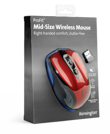 Mysz Kensington Pro Fit czarno-czerwona