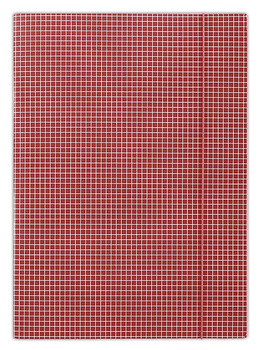 Teczka kartonowa z gumką Donau A4/400g w kratę czerwona