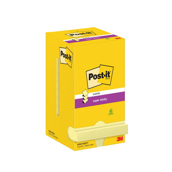 Karteczki Post-it Super Sticky Z-Notes 76x76mm (R330-12SSCY) żółte (12x90)