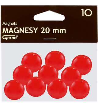 Magnesy do tablic Grand śr.20mm czerwone (10)