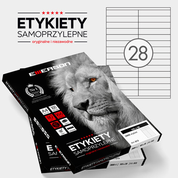 Etykiety Emerson A4 105x20mm białe (100)