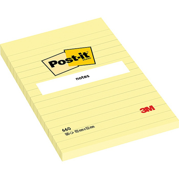 KARTECZKI POST-IT 102x152mm LINIE ŻÓŁTE (100)