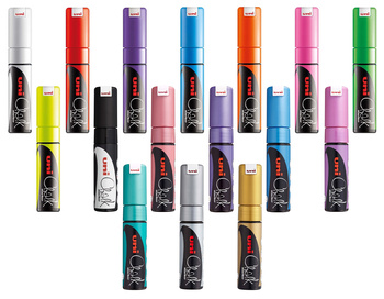 Marker kredowy Uni Chalk PWE-8K czarny
