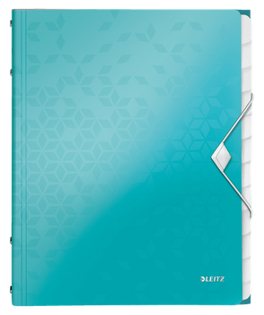 Teczka PP z gumką Leitz Wow A4 12 przekładek turkusowa