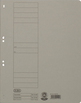 SKOROSZYT KARTONOWY ELBA A4 OCZKOWY SZARY